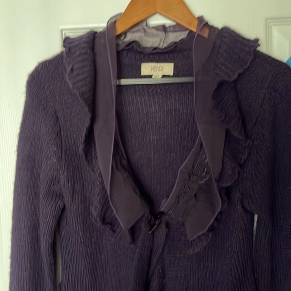 VINTAGE UNIQUE BOHO CARDIGAN SIZE ML - DEEP PURPLE - Picture 6 of 10